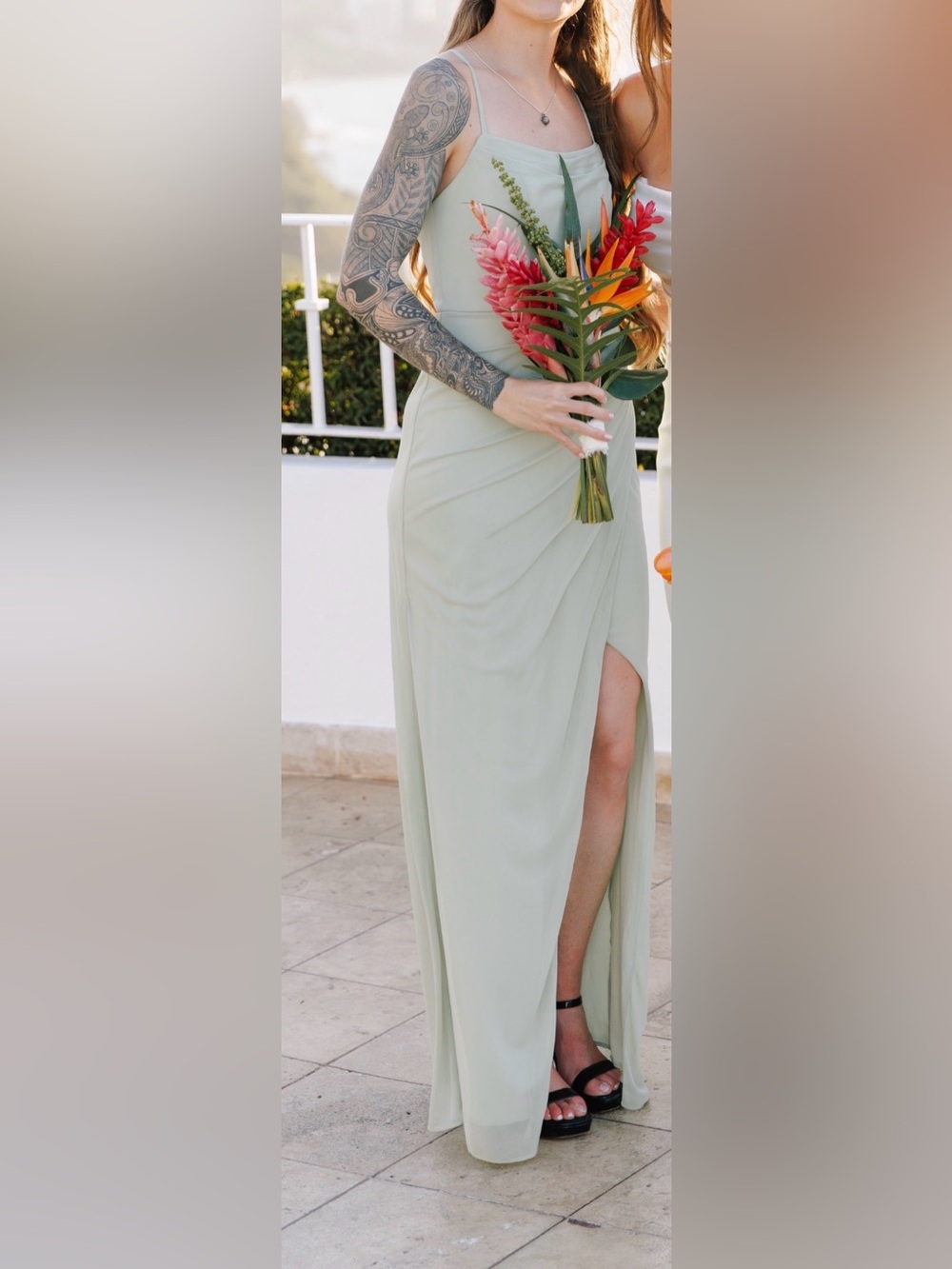 Azazie Sage Green Maxi Dress